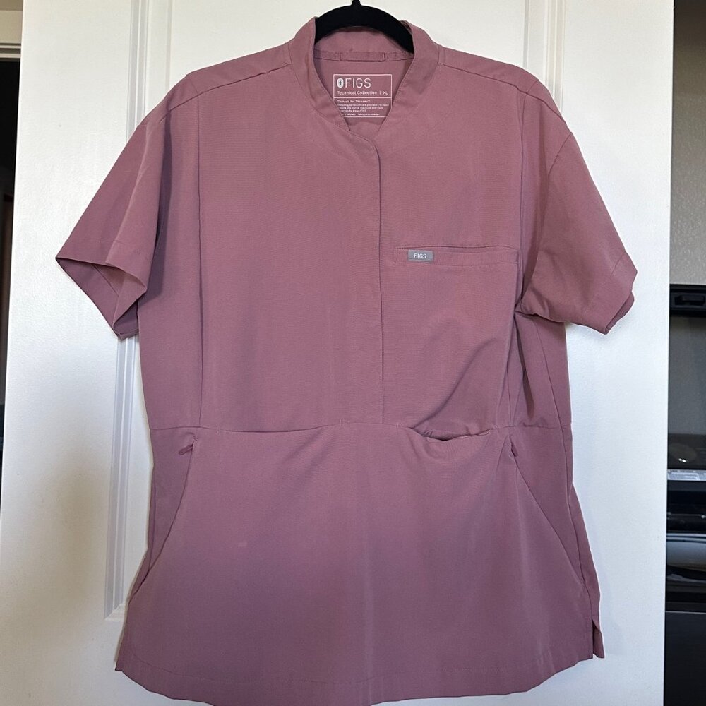 Figs Mineral Mauve Grenelle Tunis Slim Scrub Top XL & Petite Jogger Scrub Pants